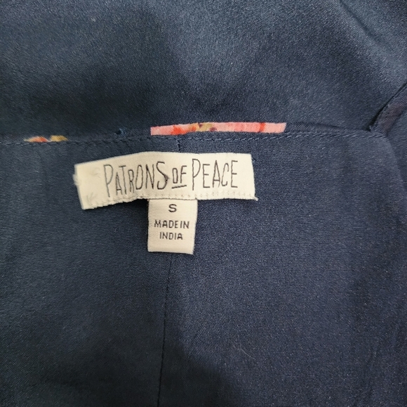 Patrons of Peace Boho Festival Navy Floral Tank Top Size Small - Picture 8 of 9